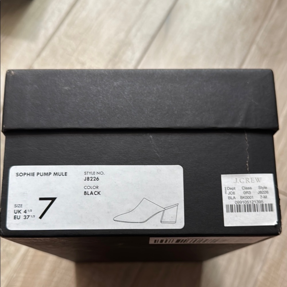 J. Crew Black Sophie Pump Mule